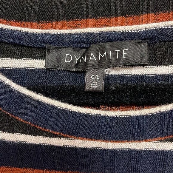 Dynamite Striped Midi Dress with Long Sleeves - Picture 3 of 5